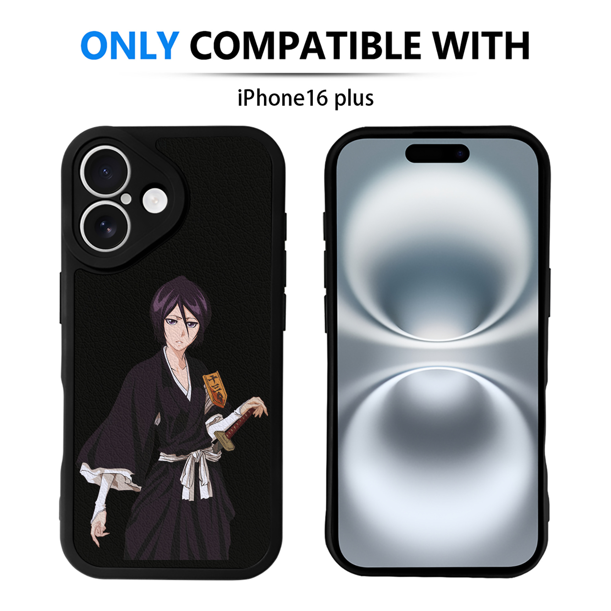 （画像用） ブリーチ 朽木ルキア BLEACH Kuchiki Rukia 【iPhone 16シリーズ対応】シリコンスマホケース（レザー調） 材質：シリコン
